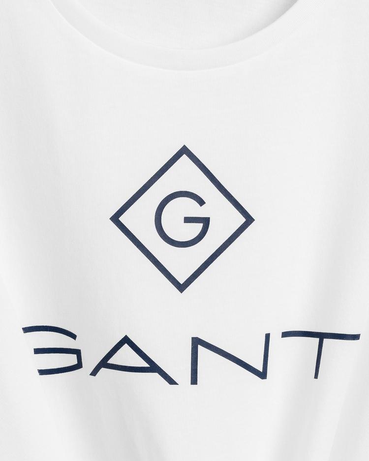 GANT Kadın Beyaz Logolu T-Shirt_5