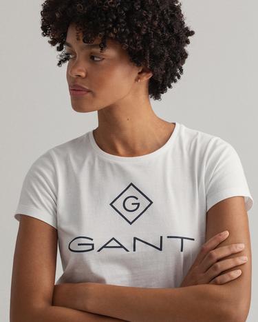 GANT Kadın Beyaz Logolu T-Shirt_3