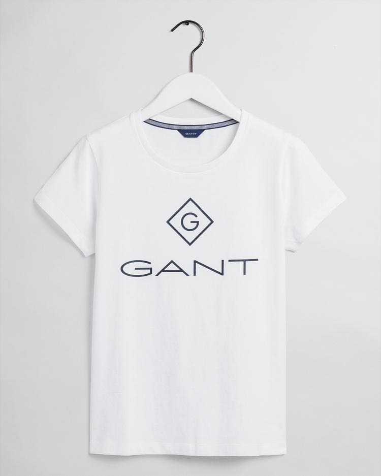 GANT Kadın Beyaz Logolu T-Shirt_4