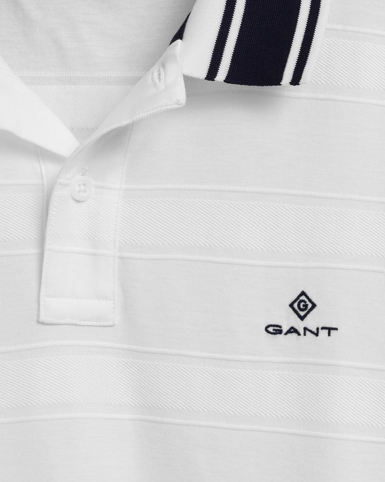 Gant Erkek Beyaz Çizgili Polo