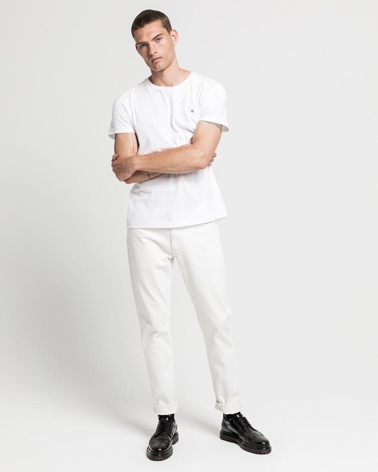GANT Erkek Beyaz Regular Fit T-Shirt_2