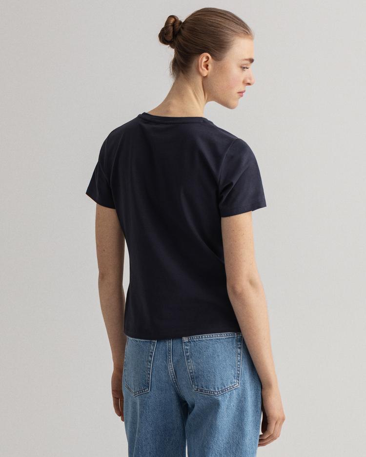 Gant Kadın Lacivert Slim Fit T-Shirt