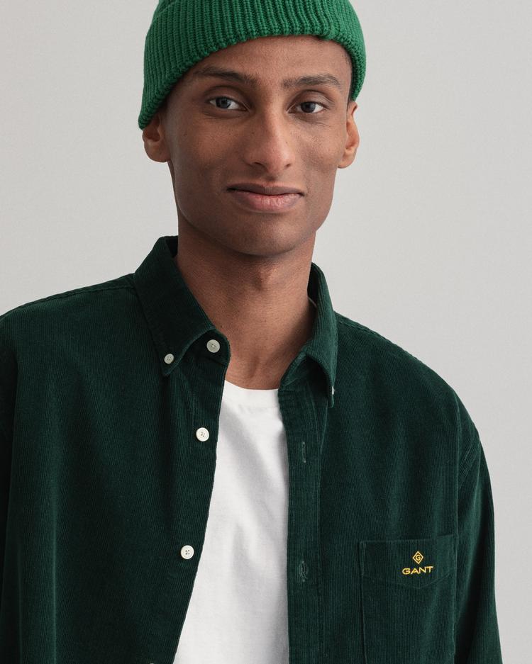 GANT Erkek Yeşil Kadife Regular Fit Gömlek
