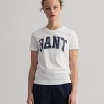 GANT Kadın Beyaz Relaxed Fit T-Shirt