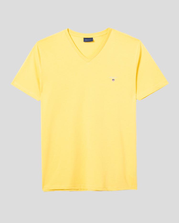 Gant Erkek Sarı Slim Fit V Yaka T-Shirt_0