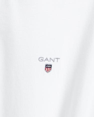 GANT Erkek Beyaz Slim Fit V Yaka T-Shirt_5