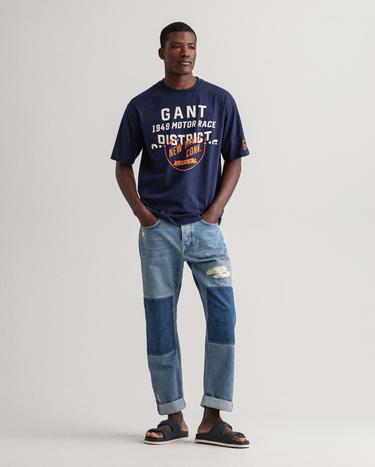 GANT Erkek Mavi Baskılı Regular Fit T-shirt_2