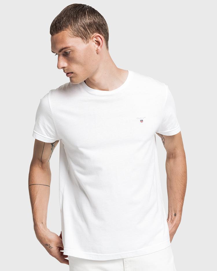 GANT Erkek Beyaz Regular Fit T-Shirt
