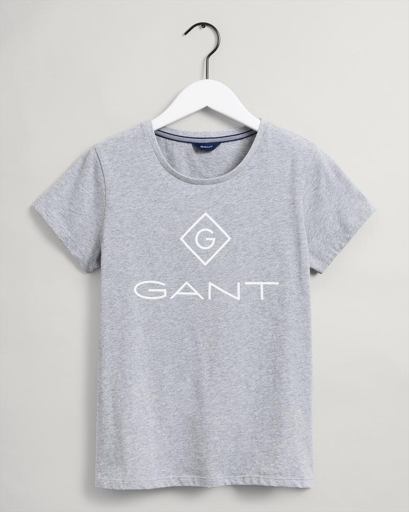 Gant Kadın Gri Regular Fit Baskılı T-shirt