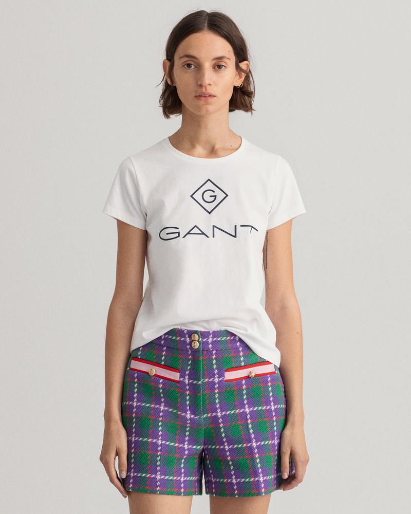 Gant Kadın Beyaz Regular Fit Baskılı T-shirt
