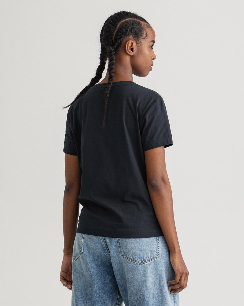 Gant Kadın Siyah Relaxed Fit T-shirt