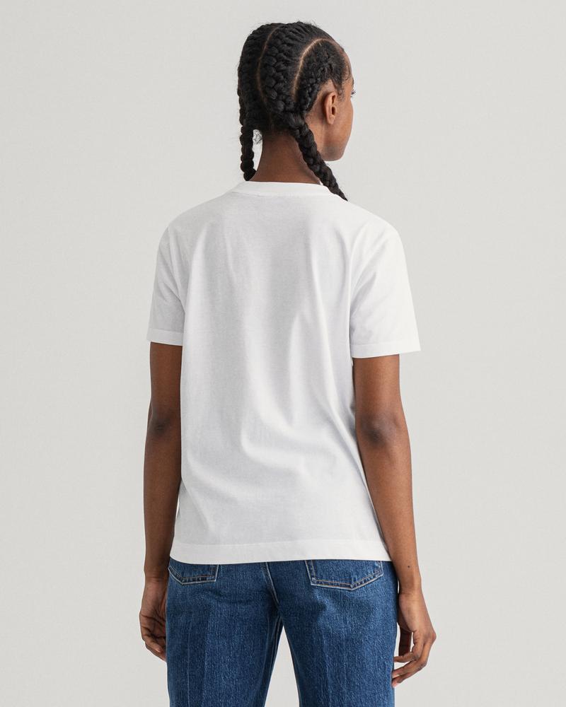 Gant Kadın Beyaz Regular Fit Logolu T-shirt