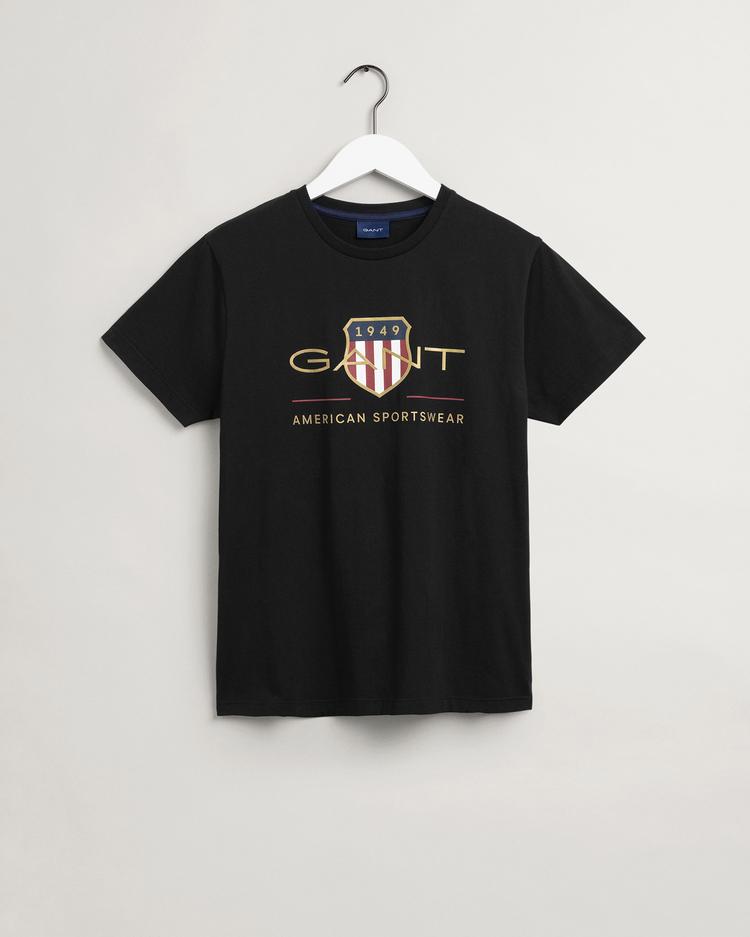 Gant Erkek Siyah Regular Fit Logolu T-shirt