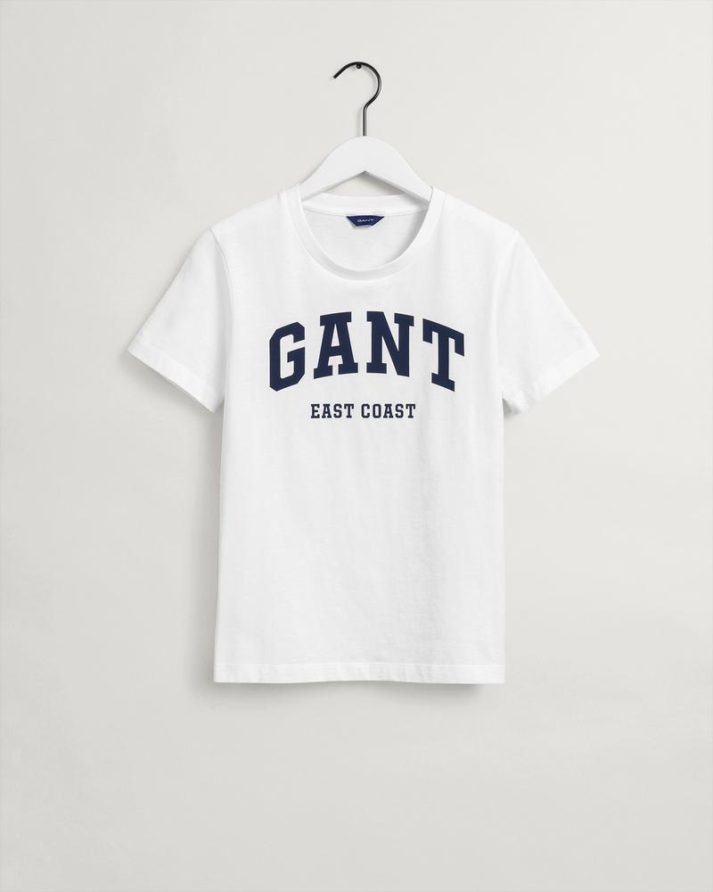 Gant Kadın Beyaz Relaxed Fit Baskılı T-shirt