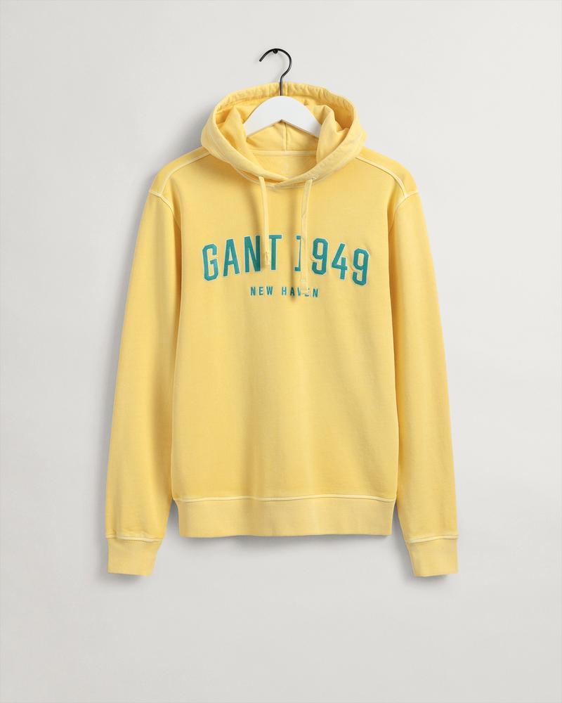 Gant Erkek Sarı Regular Fit Kapüşonlu Baskılı Sweatshirt