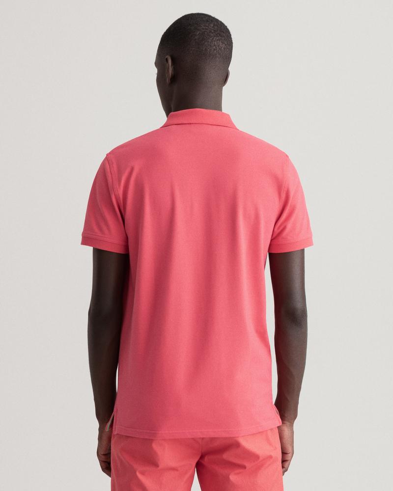 Men's pink regular Gant polo shirt