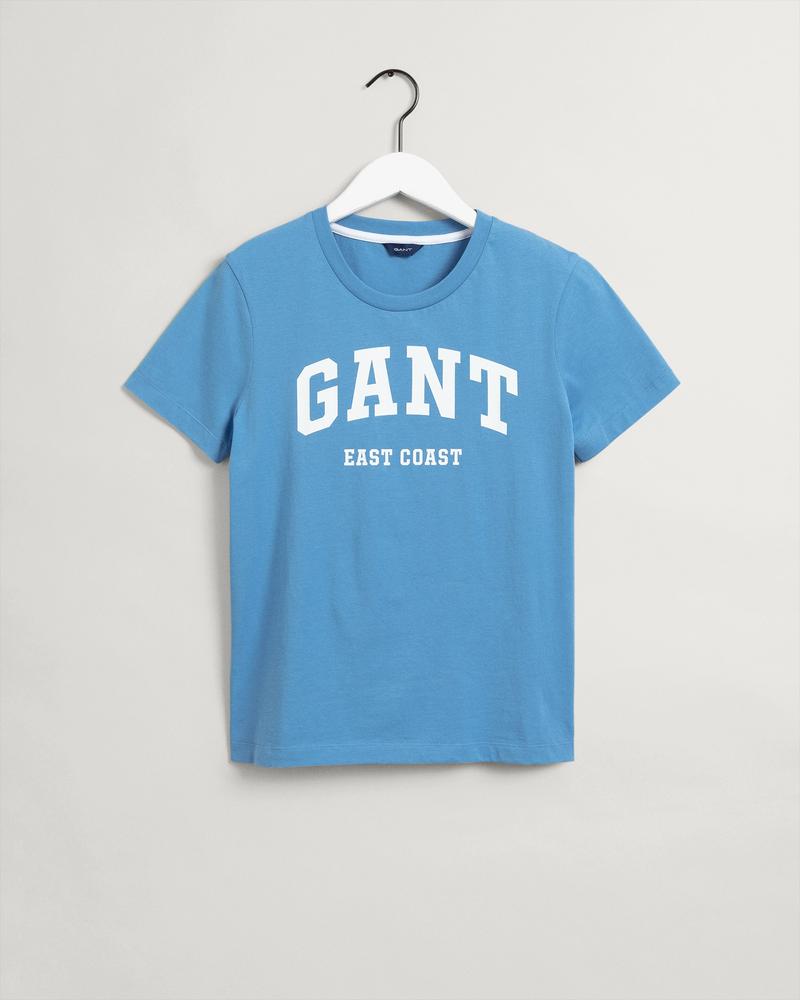 Gant Kadın Mavi Relaxed Fit Baskılı T-shirt