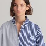 Gant Kadın Lacivert Relaxed Fit Çizgili Gömlek