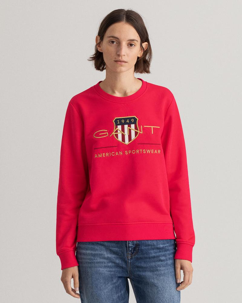 Gant Kadın Pembe Regular Fit Logolu Sweatshirt
