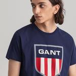 Gant Erkek Lacivert Regular Fit Logolu T-shirt
