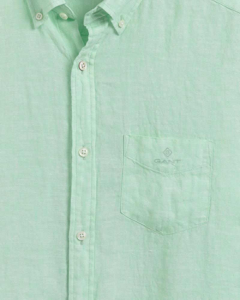 Gant Erkek Yeşil Regular Fit Keten Gömlek