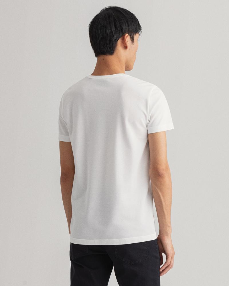 Gant Erkek Beyaz Slim Fit T-shirt