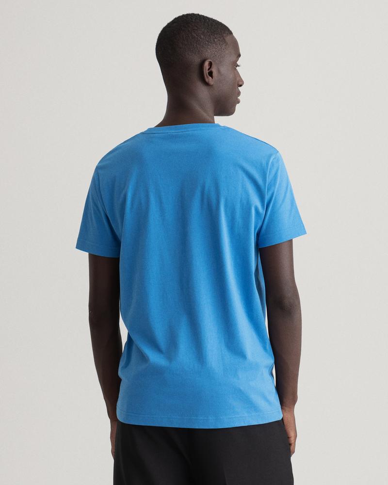 Gant Erkek Mavi Regular Fit Logolu T-shirt