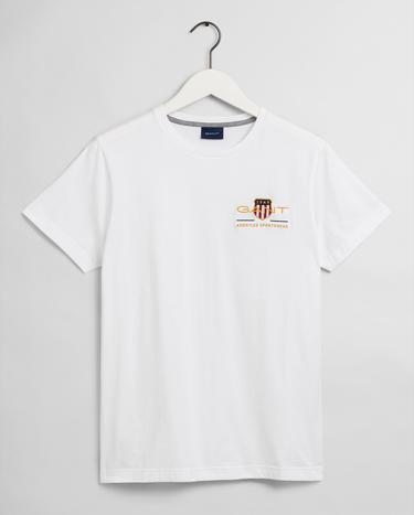 Gant Erkek Beyaz Regular Fit Logolu T-shirt Gant