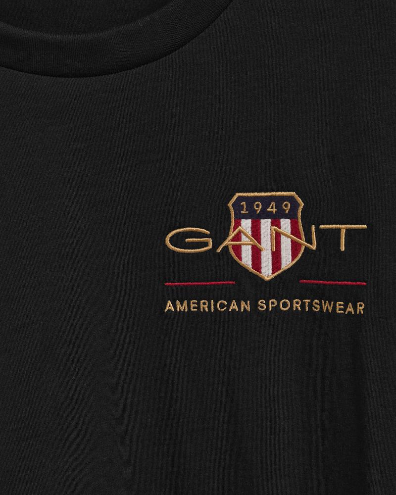 Gant Kadın Siyah Regular Fit Logolu T-shirt