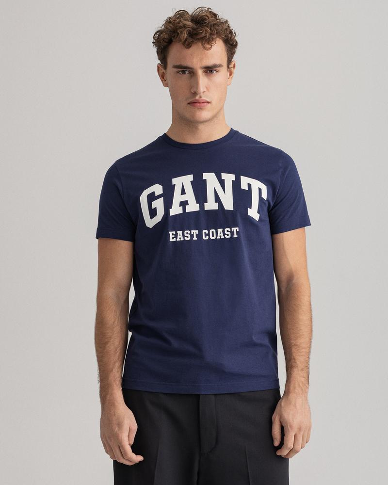 Gant Erkek Lacivert Regular Fit Baskılı T-shirt