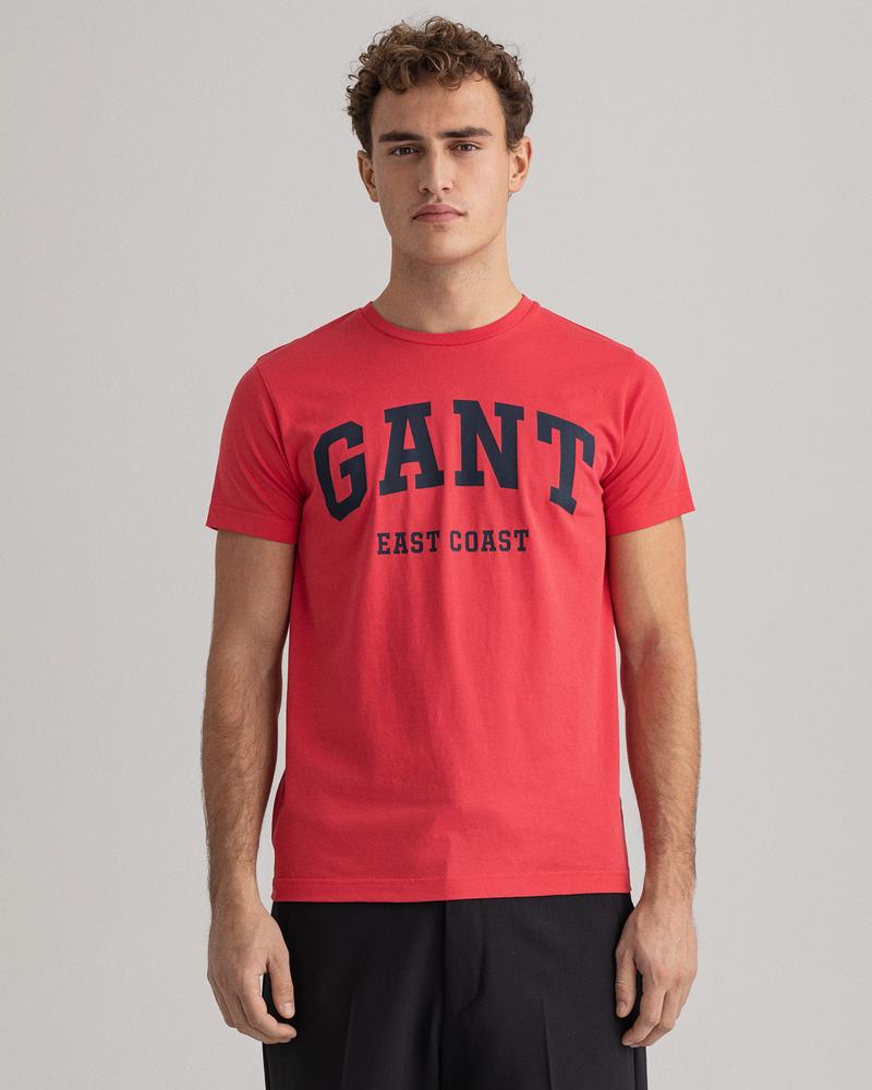 Gant Erkek Kırmızı Regular Fit Baskılı T-shirt