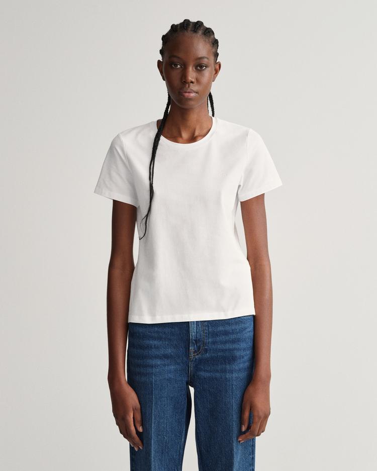 Gant Kadın Beyaz Slim Fit T-Shirt