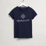 Gant Kadın Lacivert Regular Fit Baskılı T-shirt