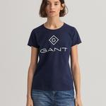 Gant Kadın Lacivert Regular Fit Baskılı T-shirt